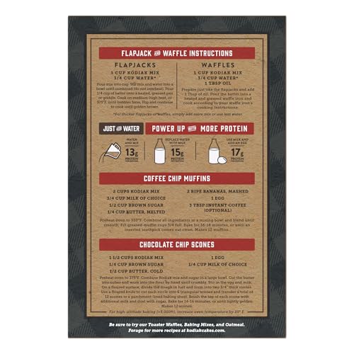 Kodiak Cakes Protein Pancake Power Cakes, Flapjack and Waffle Baking Mix, Buttermilk, 20 Oz, (Pack of 6)