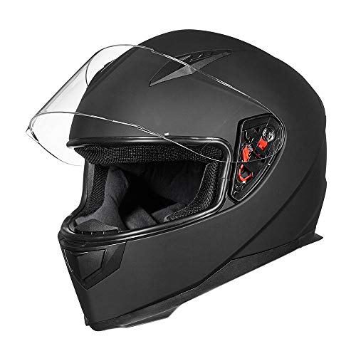 ILM Full Face Motorcycle Street Bike Helmet with Removable Winter Neck Scarf + 2 Visors DOT Model-JK313