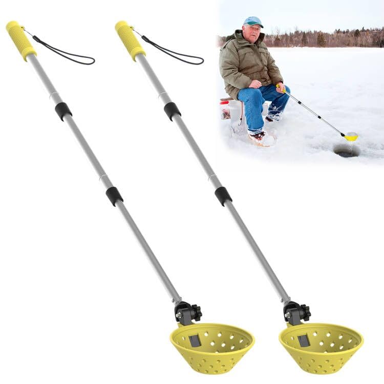 Retractable Ice Fishing Scoop Skimmer, Ice Fishing Accessories, Long Length, And Larger Spoon, No More Bending Over To Scoop Out Ice While Ice Fishing, Ice Fishing Gear