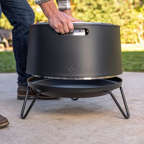 25-Inch Smokeless Patio Fire Pit, Wood Burning with Removable Ash Pan & Weather-Resistant Cover, Modern Black Design – Ideal Outdoor Smokeless Fire Pit for Backyard & Patio