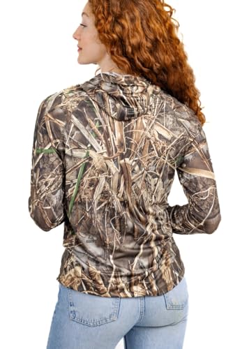 Realtree Women's Camo UV Protection Shirts and Hoodies Long Sleeve for Hunting, Fishing, Running and Hiking