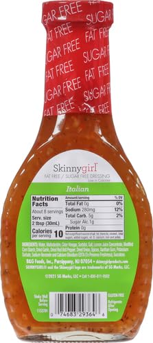 Skinnygirl Fat-Free Salad Dressing, Sugar-Free Buttermilk Ranch, 8 Ounce