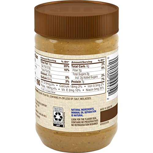 Jif Natural Creamy Peanut Butter Spread and Honey – Contains 80% Peanuts, 16 Ounces