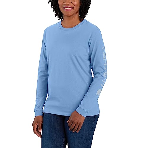 Carhartt Women's Plus Size Loose Fit Heavyweight Long Logo Sleeve Graphic T-Shirt