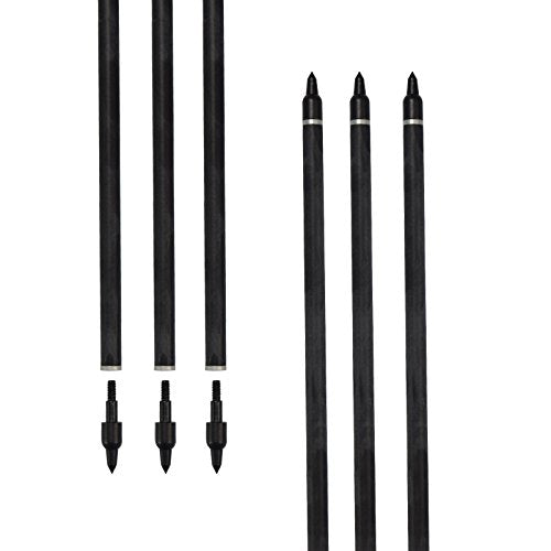 Carbon Crossbow Bolts 16 18 20 Inch Hunting Archery Arrows with 4" Vanes Replaced Arrowhead Tip (Pack of 12)