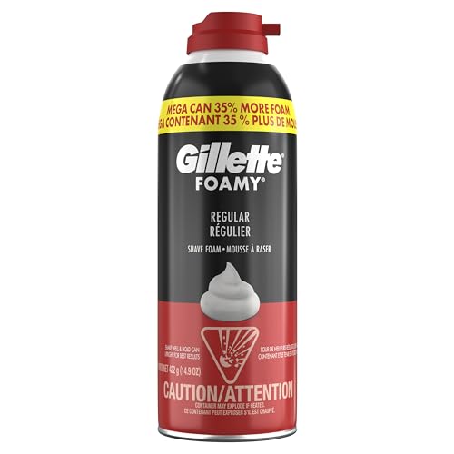 Gillette Foamy Classic Shave Foam for Men, Protection Against Shaving Irritation, Quick and Smooth Shave, shaving cream, 14.9 Oz