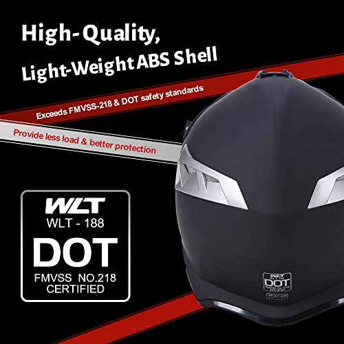 Adult Motocross Dirt Bike Helmet with Goggle, Gloves & Mask - DOT/FMVSS-218 Off-Road Motorcycle & ATV Helmet with Adjustable Sun Visor
