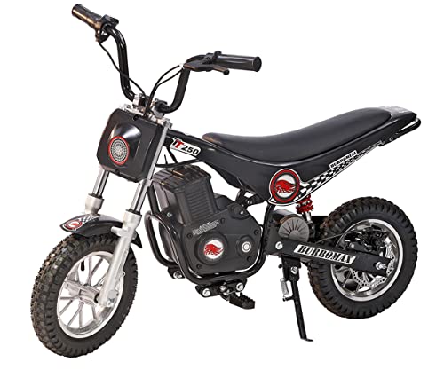 Burromax TT250 Electric Dirt Bike for Kids, 250w 24v 7ah, 2 Speeds, 14 Mph, Up to 150lb Rider, Off-Road Electric Mini Bike