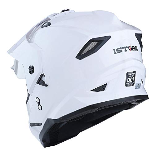 1Storm Dual Sport Motorcycle Motocross Off Road Full Face Helmet Dual Visor: HF802