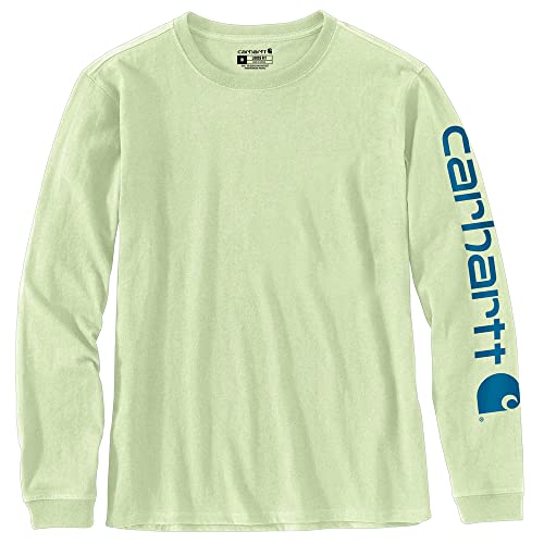 Carhartt Women's Plus Size Loose Fit Heavyweight Long Logo Sleeve Graphic T-Shirt