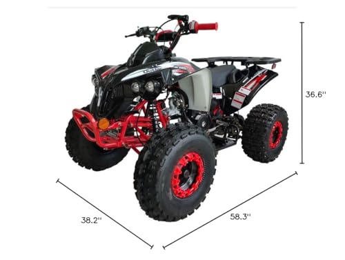 HHH ATV 125cc Vitacci ATV Quad Youth Utility Style ATV 125cc ATV Fully Automatic with Reverse Gas ATV 4 Wheeler ATVs Quads Big 19/18 inch Tires (Orange)