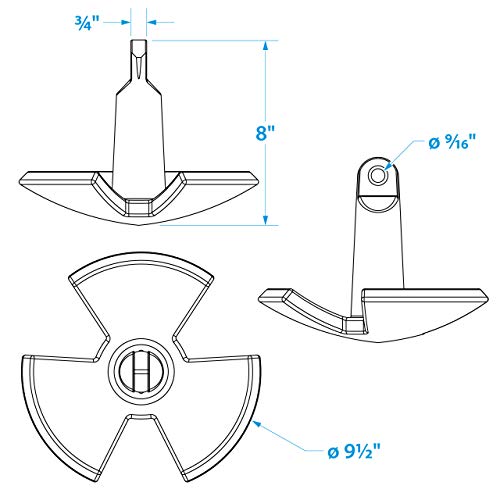 Seachoice River Anchor, Black Vinyl Coated Cast Iron, 20 Lbs.