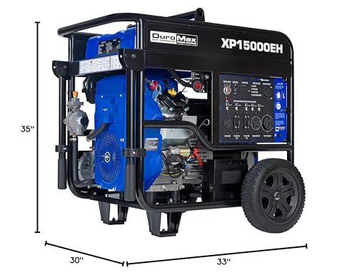 DuroMax XP13000EH 13,000-Watt Dual Fuel Portable Generator - Gas & Propane, Electric Start, Whole Home Backup Power, Transfer Switch Ready, RV & Emergency Ready