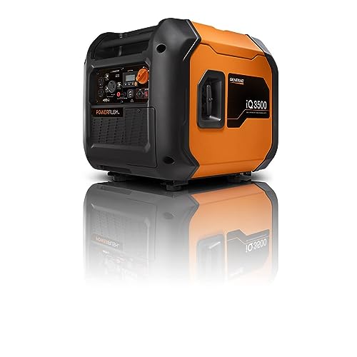 Generac 3,300-Watt Gas-Powered Portable Inverter Generator - Lightweight Design - USB Ports for Mobile Device Charging - COsense Technology - Perfect for Home use - Orange/Black