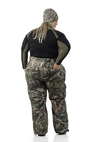 DOING SOMETHING GREAT Kylie 5.0 Camouflage Drop Seat Hunting Bibs for Women, DWR Waterproof, Thin Profile 120g Insulated