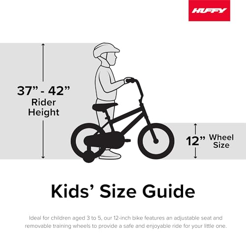 Huffy ZRX 12" Kids Bike, Ideal for Ages 3 to 5 Years Old, Front Pegs, BMX Style Handlebar, EZ Build Assembly, Designed for Growth, Durable Steel Frame, Enclosed Chain Guard, Blue