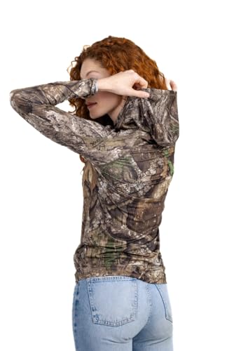 Realtree Women's Camo UV Protection Shirts and Hoodies Long Sleeve for Hunting, Fishing, Running and Hiking