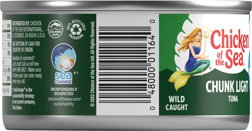Chicken of the Sea Chunk Light Tuna in Water, 5 Ounce Cans (Pack of 10), Wild Caught Canned Tuna