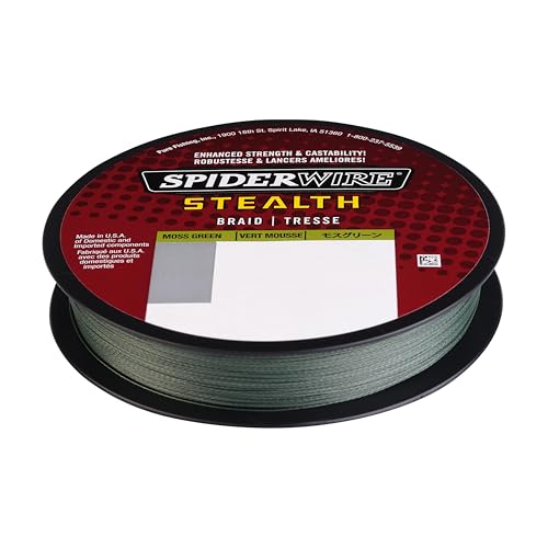 SPIDERWIRE SCS10G-125 Braided Stealth Superline, Moss Green, 10 Pound, 125 Yards
