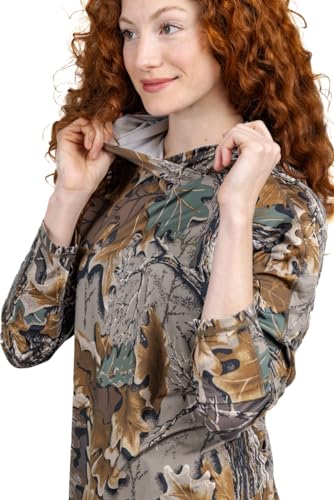 Realtree Women's Camo UV Protection Shirts and Hoodies Long Sleeve for Hunting, Fishing, Running and Hiking