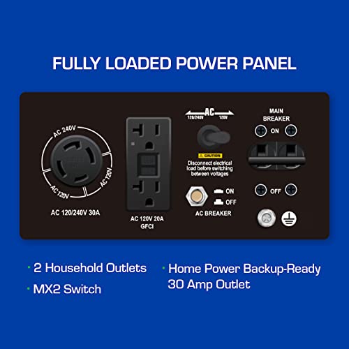 DuroMax XP13000EH 13,000-Watt Dual Fuel Portable Generator - Gas & Propane, Electric Start, Whole Home Backup Power, Transfer Switch Ready, RV & Emergency Ready