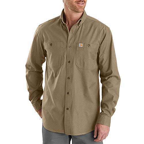 Carhartt Men's Rugged Flex Relaxed Fit Midweight Canvas Long-Sleeve Shirt