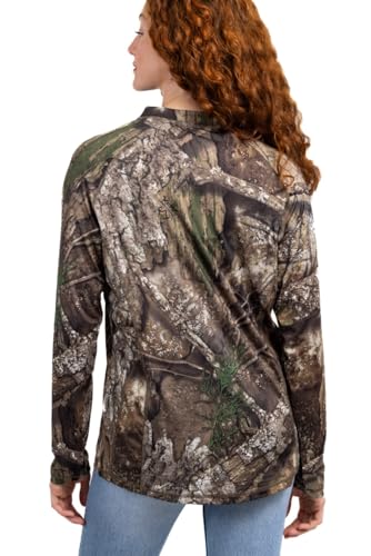 Realtree Women's Camo UV Protection Shirts and Hoodies Long Sleeve for Hunting, Fishing, Running and Hiking