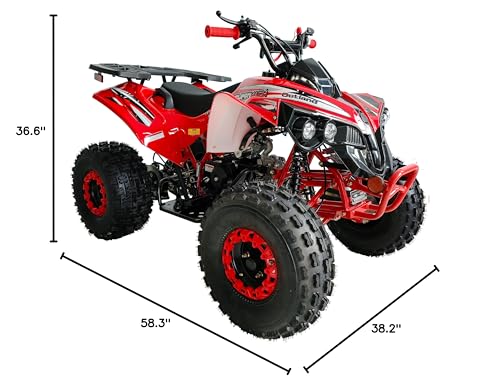 HHH ATV 125cc Vitacci ATV Quad Youth Utility Style ATV 125cc ATV Fully Automatic with Reverse Gas ATV 4 Wheeler ATVs Quads Big 19/18 inch Tires (Orange)
