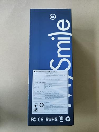 MySmile LP221 UVC Sterilizable Cordless Water Flossers for Teeth 335ML Portable OLED Display Dental Flosser with 4 Modes 8 Jet Tips and a Storage Pouch for Home and Travel (Pearl White)