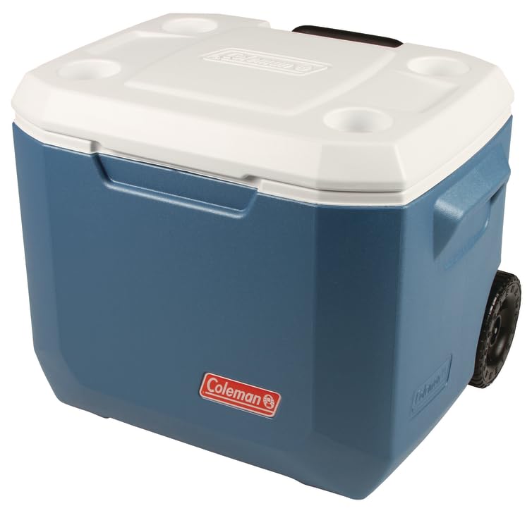 Coleman Insulated Can Cooler: 50 Quart Xtreme 5 Day Wheeled Cooler, Insulated Cooler with Wheels Keeps Ice for 5 Days, Portable Rolling Hard Cooler