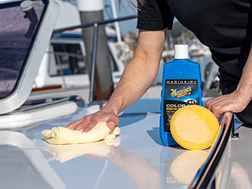 Meguiar's M4965 Marine/RV Fiberglass Restoration System, 3-Piece Marine Fiberglass Repair Kit Featuring Oxidation Remover for Boat Care Plus Boat Polish and Wax