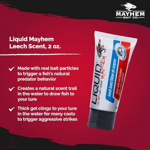 Liquid Mayhem Fish Attractant Gel – Real Bait, Aminos, UV – Multiple Scents and Pack