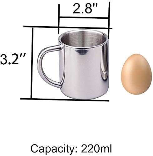 IMEEA Coffee Mugs Camping Cup 10oz Double Walled Stainless Steel Camping Mug with Handle, Set of 2