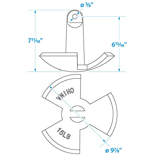 Seachoice River Anchor, Black Vinyl Coated Cast Iron, 20 Lbs.