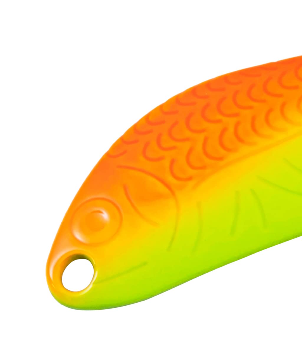 AL's Goldfish Lure Company, Rust Free Goldfish Freshwater Fishing Spoon, Treble Hook, Trout, Salmon, Bass, Walleye, Crappie, Panfish, and Pike. Sizes 3/16 oz., 1/4 oz. or 1/2 oz