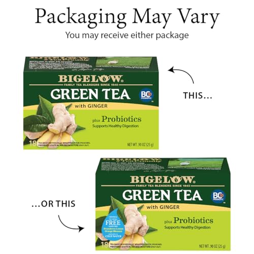 Bigelow Tea Green Tea Variety Pack, Classic Green Tea, Lemon, Pomegranate, Mint, Peach and Constant Comment Flavors, 20 Count Box (Pack of 6), 120 Total Tea Bags