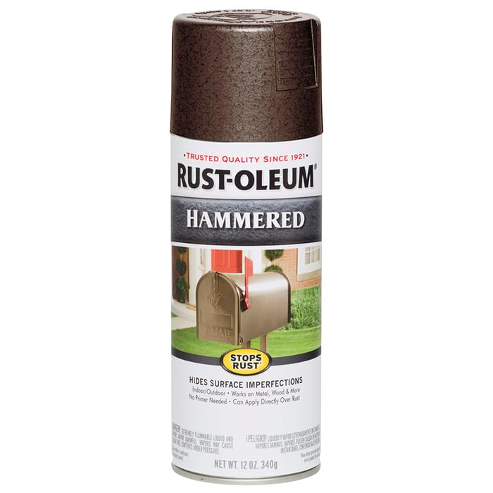 Rust-Oleum 7214830-6PK Stops Rust Hammered Spray Paint, 12 oz, Gray, 6 Pack