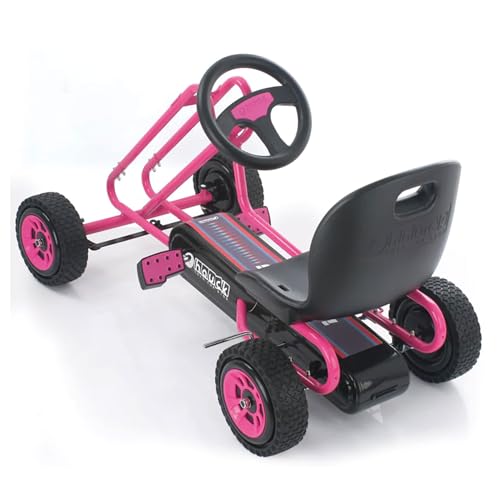 hauck Kids Pedal Go Kart, 4 Wheel Bike Cart, Ages 4-8, Lightning Ride, Race Green