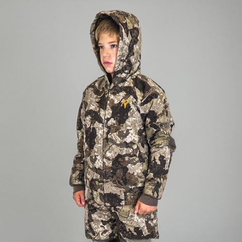 HOT SHOT Youth Insulated Twill Camo Hunting Jacket, Insulated Boy's Winter Coat, Ultra Quiet Camouflage Kids Hunting Gear