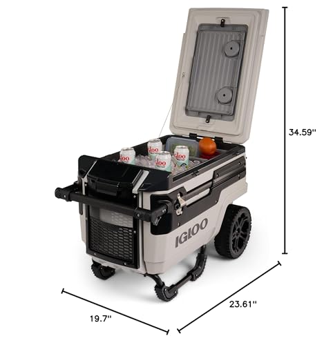 Igloo Trailmate Journey 70Qt Wheeled Cooler, Insulated Hard Shell Ice Chest