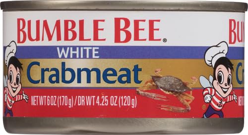 Bumble Bee White Flake Crab Meat in Water, 6 oz Can - 16g Protein & 1g Carb Per Serving - Wild Caught, Flaky, Drain Before Use, 6 Ounce (Pack of 1)