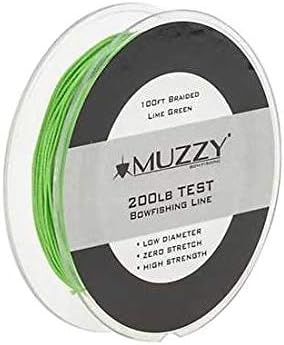 Muzzy 1078 Bow Fishing Line Lime Green 200 Braided 100' Spool