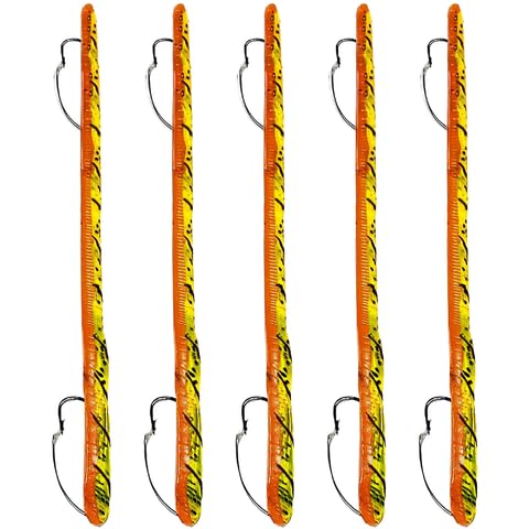 Made in USA Weedless Pre-Rigged Fishing Lures Bass Set, Pike, and Anything in Between - USA - Extra Durable Soft Plastic Swimbaits for Bass Fishing Lures - 5 PCS Bass Baits and Lures Pack(Variety)