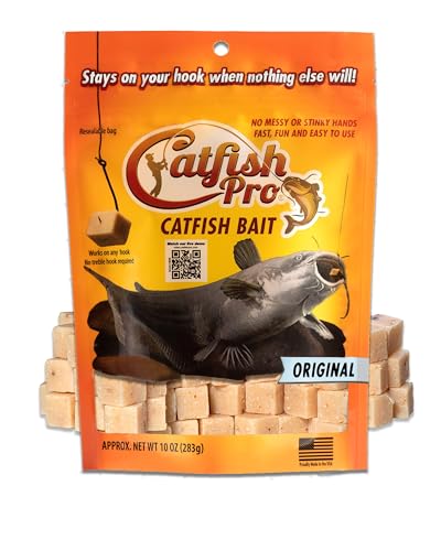 Catfish Pro Catfish Bait - 10oz Bag with 80pcs | Irresistible Scent for Catfish | Mess-Free, Stays On Your Hook When Nothing Else Will | Great for Rod, Reel, Trotline, Jugs & Yoyos Fishing