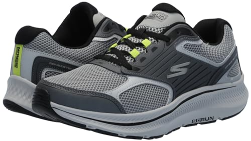 Skechers Men's Go Run Consistent 2.0 Silver Wolf Sneaker, Grey/Black, 11.5