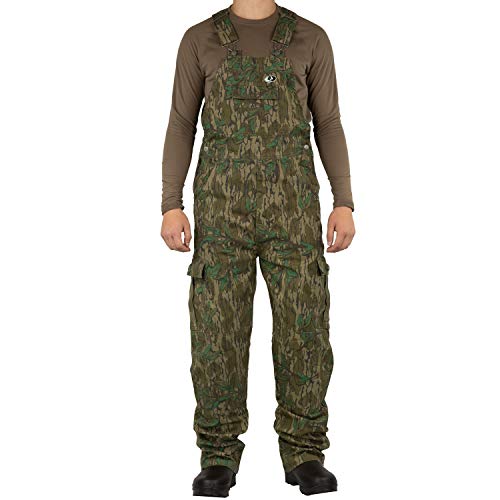 Mossy Oak Cotton Mill 2.0 Camo Hunting Bibs, Uninsulated Camo Overalls for Men