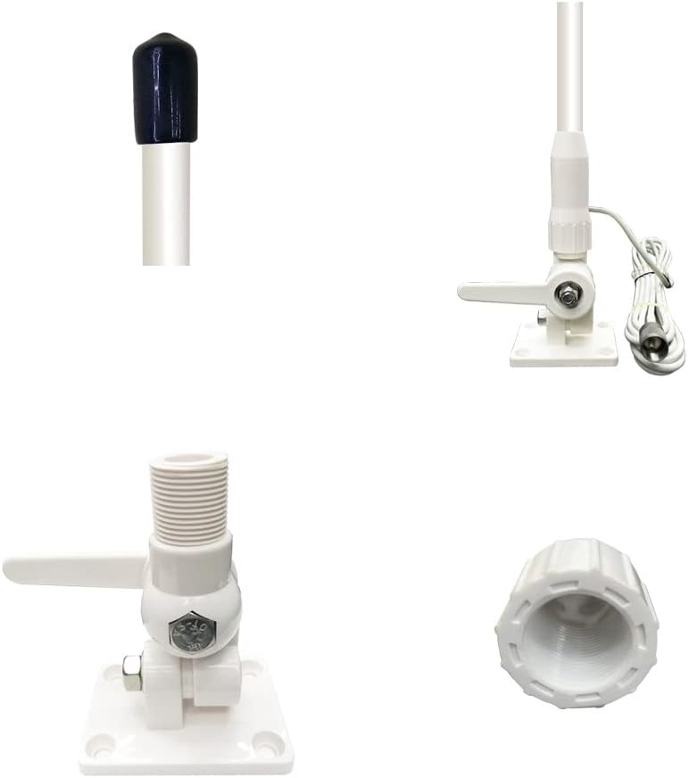 Marine VHF Radios Antenna for Boat, for Horizon Icom Cobra ham Radios, 7meters RG-58U Cable, Adjustable Ratchet, Nails