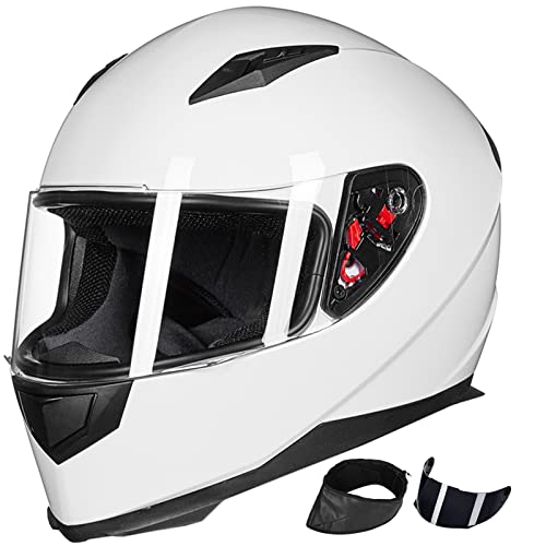 ILM Full Face Motorcycle Street Bike Helmet with Removable Winter Neck Scarf + 2 Visors DOT Model-JK313