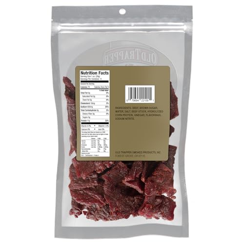 Old Trapper Beef Jerky, Old-Fashioned 10-Ounce Bag, Tender Meat Snacks for Lunches or Between Meals, 11 Grams of Protein, Zero Grams of Fat, and 70 Calories per Ounce (Pack of One)