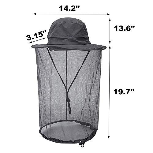 Peicees Head Net Hat for Men Women Adventure Fishing Hat Safari Hat for Hunting Camping Hiking